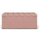 Ver imagem 2 de Kit Cabeceira Cama Box Solteiro 100cm com Calçadeira Baú Dália W01 Linho Rosê - Lyam Decor