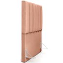 Ver imagem 3 de Kit Cabeceira Cama Box Solteiro 100cm com Calçadeira Baú Dália W01 Linho Rosê - Lyam Decor