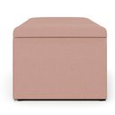 Ver imagem 4 de Kit Cabeceira Cama Box Solteiro 100cm com Calçadeira Baú Dália W01 Linho Rosê - Lyam Decor