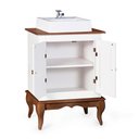 Ver imagem 4 de Gabinete para Banheiro 2 Portas com Cuba Dália 3057 - Branco/imbuia Glazer