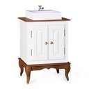 Ver imagem 1 de Gabinete para Banheiro 2 Portas com Cuba Dália 3057 - Branco/imbuia Glazer