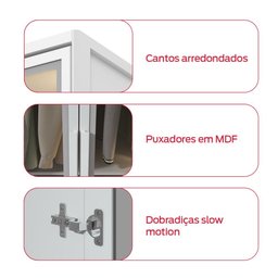 Guarda-roupa Casal Solaris 6 Portas com Vidro Fumê e Pes Branco - 8