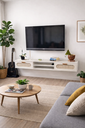 Ver imagem 2 de Rack Suspenso Santorini Mdf 180cm com 2 Gavetas Espaçosas Branco