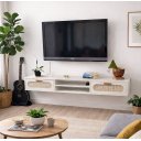 Ver imagem 1 de Rack Suspenso Santorini Mdf 180cm com 2 Gavetas Espaçosas Branco