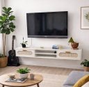 Ver imagem 1 de Rack Suspenso Santorini Mdf 180cm com 2 Gavetas Espaçosas Branco