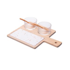 Conjunto 6 Pecas Petisqueira de Vidro Terrazo 32x22,6cm Lyor