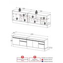 Ver imagem 3 de Kit 2 Balcões de Cozinha para Pia 5 Portas 2 Gavetas MDP 270cm Branco e Dourado Multimóveis