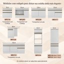 Ver imagem 7 de Kit 2 Balcões de Cozinha para Pia 5 Portas 2 Gavetas MDP 270cm Branco e Dourado Multimóveis