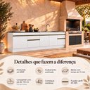 Ver imagem 2 de Kit 2 Balcões de Cozinha para Pia 5 Portas 2 Gavetas MDP 270cm Branco e Dourado Multimóveis