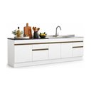 Ver mais imagens de Kit 2 Balcões de Cozinha para Pia 5 Portas 2 Gavetas MDP 270cm Branco e Dourado Multimóveis