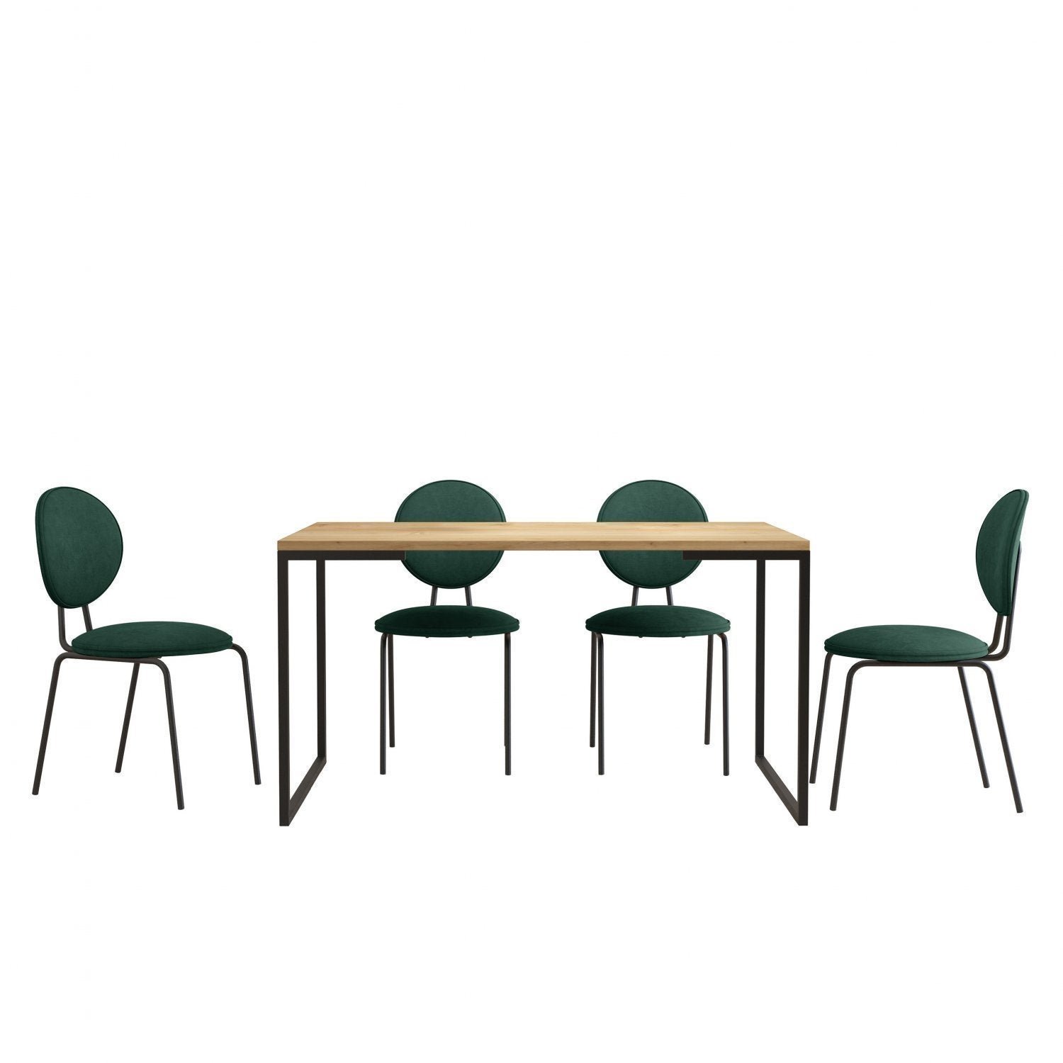 Conjunto Sala de Jantar Mesa Porto Estilo Industrial com 4 Cadeiras Sofia Espresso Móveis - 2