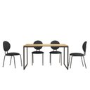 Ver imagem 2 de Conjunto Sala de Jantar Mesa Porto Estilo Industrial com 4 Cadeiras Sofia Espresso Móveis