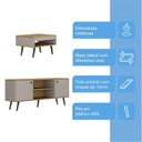 Ver imagem 5 de Conjunto Sala de Estar Tóquio 2 Peças, Rack para TV e Mesa Centro Cor Arenas/Lamina Mel C00D1350MC12