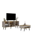 Ver imagem 4 de Conjunto Sala de Estar Tóquio 2 Peças, Rack para TV e Mesa Centro Cor Arenas/Lamina Mel C00D1350MC12