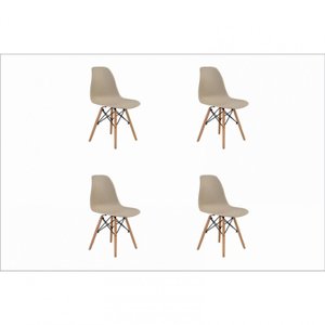 Kit 4 Cadeiras Eiffel Pp Base Madeira Desmontada 