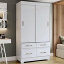 Ver imagem 5 de Guarda Roupa 2 Portas de Correr e 4 Gavetas Marel Be25 Branco - Henn - Briz