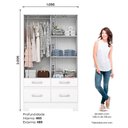 Ver imagem 3 de Guarda Roupa 2 Portas de Correr e 4 Gavetas Marel Be25 Branco - Henn - Briz