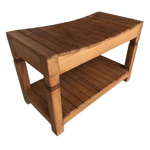 Sapateira Com Banco Anatômico Em Madeira de Demolição Rústico Libertas Rosas Artesanato Sapateira An