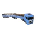 Ver imagem 4 de Carreta Scania R450 Rodotrem Graneleiro Madeira Miniatura - Azul Ncs