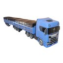 Ver imagem 3 de Carreta Scania R450 Rodotrem Graneleiro Madeira Miniatura - Azul Ncs