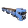 Carreta Scania R450 Rodotrem Graneleiro Madeira Miniatura - Azul Ncs - 3