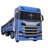 Carreta Scania R450 Rodotrem Graneleiro Madeira Miniatura - Azul Ncs - 2