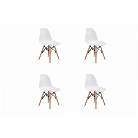 Kit 4 Cadeiras Eiffel Pp Base Madeira Desmontada 