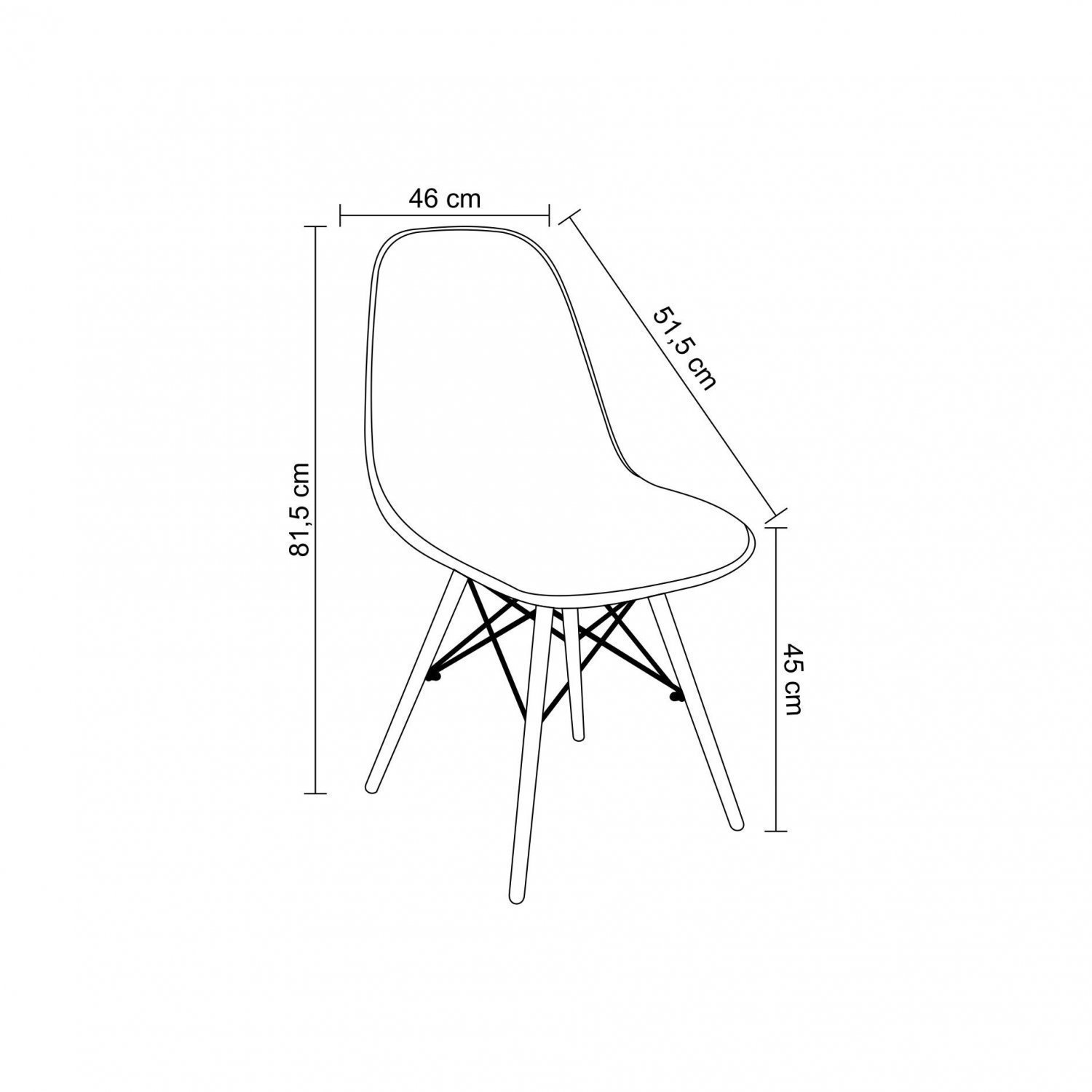 Conjunto 4 Cadeiras Eiffel PP Base Madeira Desmontada  - 6