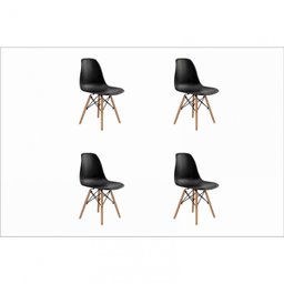 Conjunto 4 Cadeiras Eiffel PP Base Madeira Desmontada  - 1