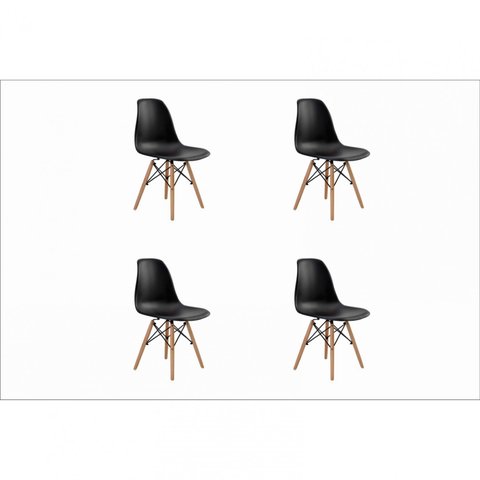 Conjunto 4 Cadeiras Eiffel PP Base Madeira Desmontada