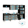Armário de Cozinha Completa Modulada Milão Menu Móveis Preto - 4