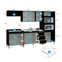 Ver imagem 4 de Armário de Cozinha Completa Modulada Milão Menu Móveis Preto
