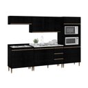 Ver imagem 2 de Armário de Cozinha Completa Modulada Milão Menu Móveis Preto