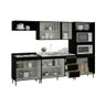 Armário de Cozinha Completa Modulada Milão Menu Móveis Preto - 3