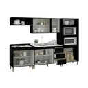 Ver imagem 3 de Armário de Cozinha Completa Modulada Milão Menu Móveis Preto