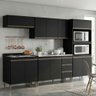 Armário de Cozinha Completa Modulada Milão Menu Móveis Preto - 1