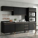 Ver imagem 1 de Armário de Cozinha Completa Modulada Milão Menu Móveis Preto