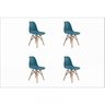 Kit 4 Cadeiras Eiffel Pp Base Madeira Desmontada  - 1