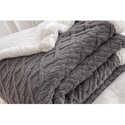 Cobertor Manta Casal Sherpa Glamour Dupla Face Relevo Macio:chumbo - 1
