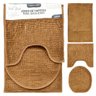 Tapetes para Banheiro de Microfibra Antiderrapante Soft Ball Short 3 Peças - Rio Home Bege - 4