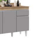 Ver imagem 6 de Balcão Gabinete 120cm Com Tampo 3 Portas 1 Gaveta Arizona Castanho/Cinza - Lumil Móveis