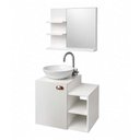 Ver imagem 4 de Gabinete Suspenso Íbis 1 Porta MDP 57cm Branco com Cuba e Espelho Pontto Lavabo