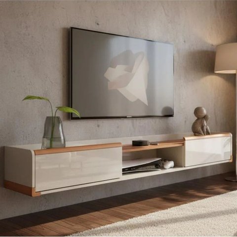 Rack Suspenso Atlas 2.20m Sala de Estar/quarto Lukaliam Móveis