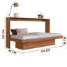 Cama Dobrável Solteiro que Vira Escrivaninha Nogal Nion Shop Jm - 4