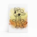 Ver imagem 1 de Girafa Animais Laranja Infantil Quadro Canvas 100x70cm