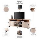 Ver imagem 3 de Rack Bancada de Tv 70 Pol 180cm Briz H01 Castanho/off White - Mpozenato