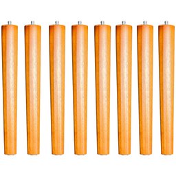 Kit 08 Pés Palito Madeira 35 Cm Rosqueável P02 Móveis Poltrona Puff Mesa - Inoviza - 1
