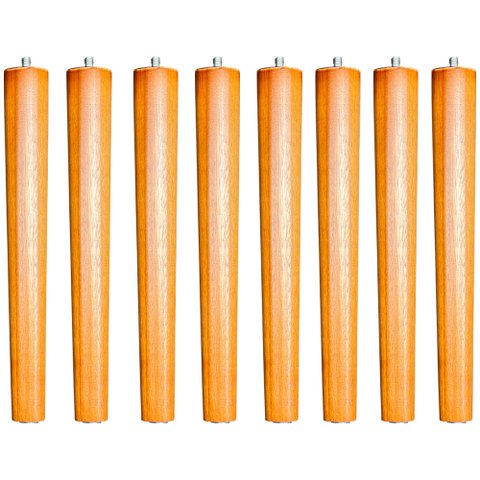 Kit 08 Pés Palito Madeira 35 Cm Rosqueável P02 Móveis Poltrona Puff Mesa - Inoviza