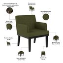 Ver imagem 4 de Poltrona Decorativa para Sala de Estar Base Preto Beatriz W01 Linho Verde - Lyam Decor