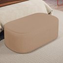 Ver imagem 2 de Puff Decorativo Orgânico para Living Quarto 100cm Doha W01 Linho Bege Escuro - Lyam Decor